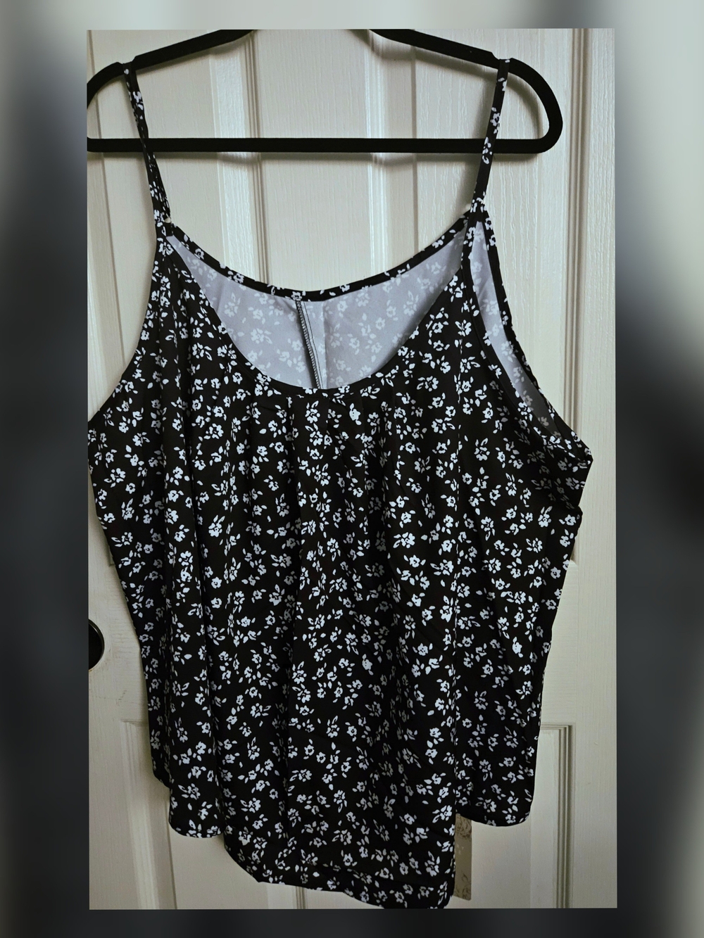 Black Floral Spaghetti Strap Camisole